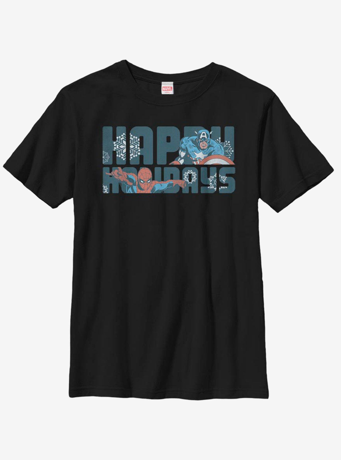 Marvel Avengers Happiest Of Holidays Youth T-Shirt, , hi-res