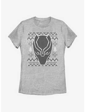 Marvel Black Panther Mask Icon Christmas Pattern Womens T-Shirt, , hi-res