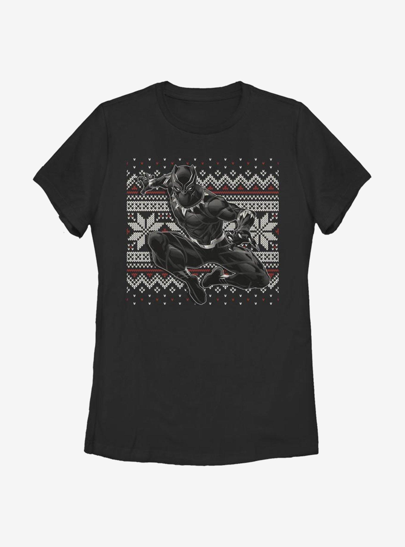 Marvel Black Panther T-Challa Christmas Pattern Womens T-Shirt, , hi-res
