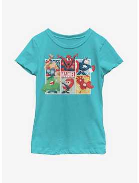Marvel Avengers Hero Squares Youth Girls T-Shirt, , hi-res