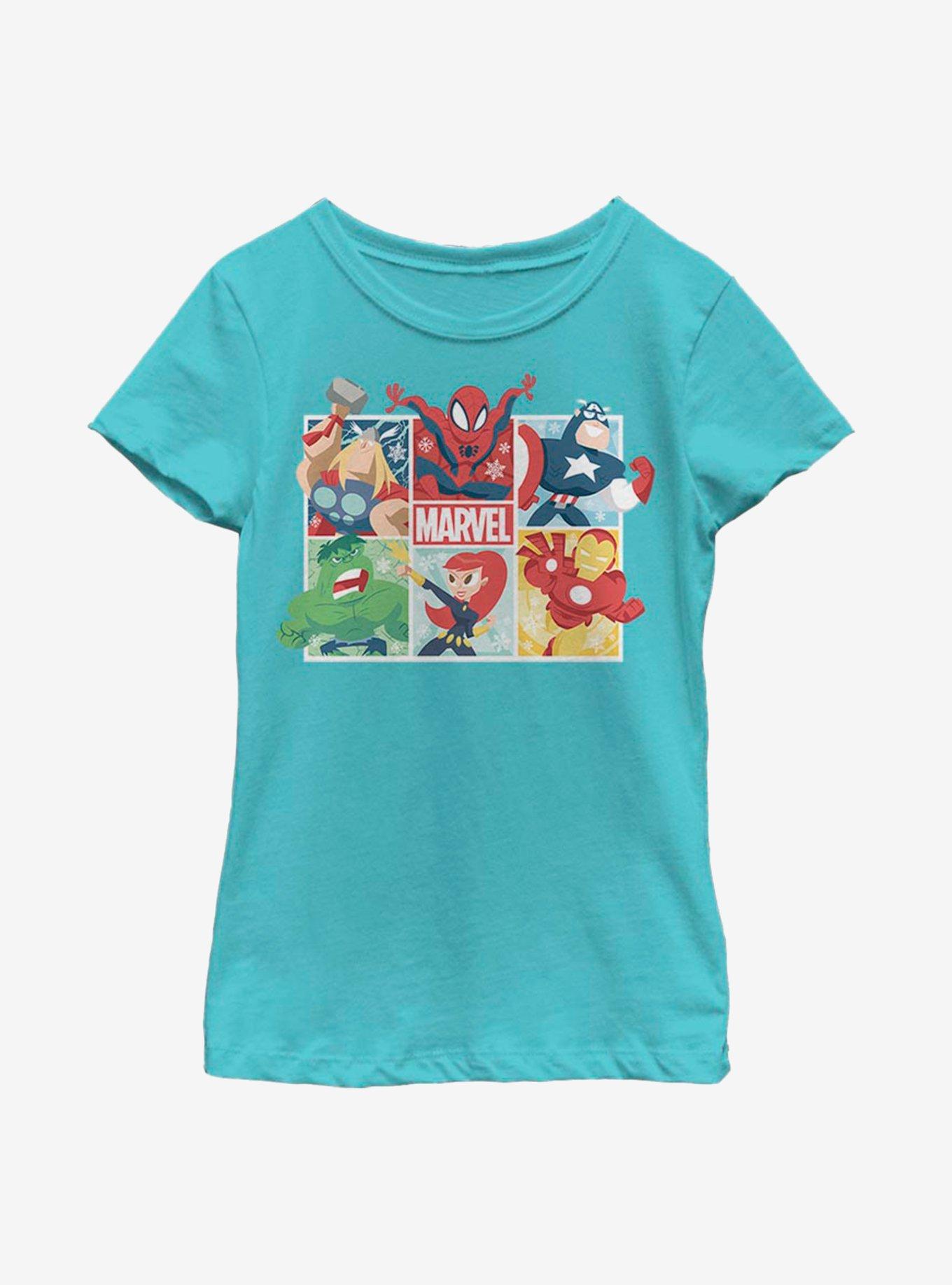 Marvel Avengers Hero Squares Youth Girls T-Shirt, , hi-res