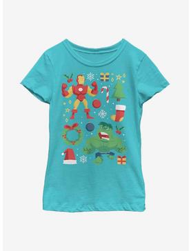Marvel Avengers Holiday Cheer Youth Girls T-Shirt, , hi-res