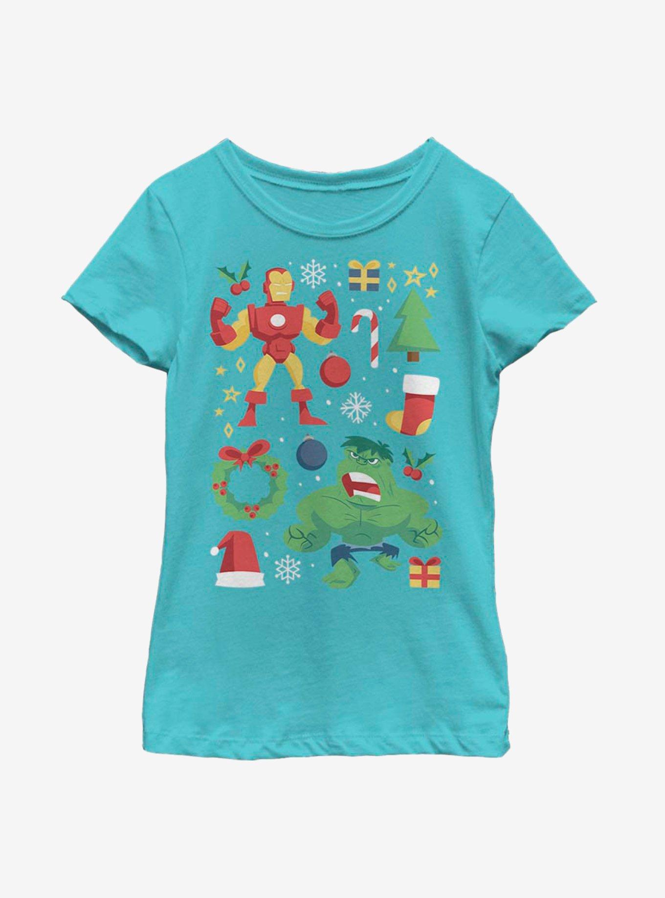Marvel Avengers Holiday Cheer Youth Girls T-Shirt, , hi-res