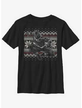 Marvel Black Panther T-Challa Christmas Pattern Youth T-Shirt, , hi-res