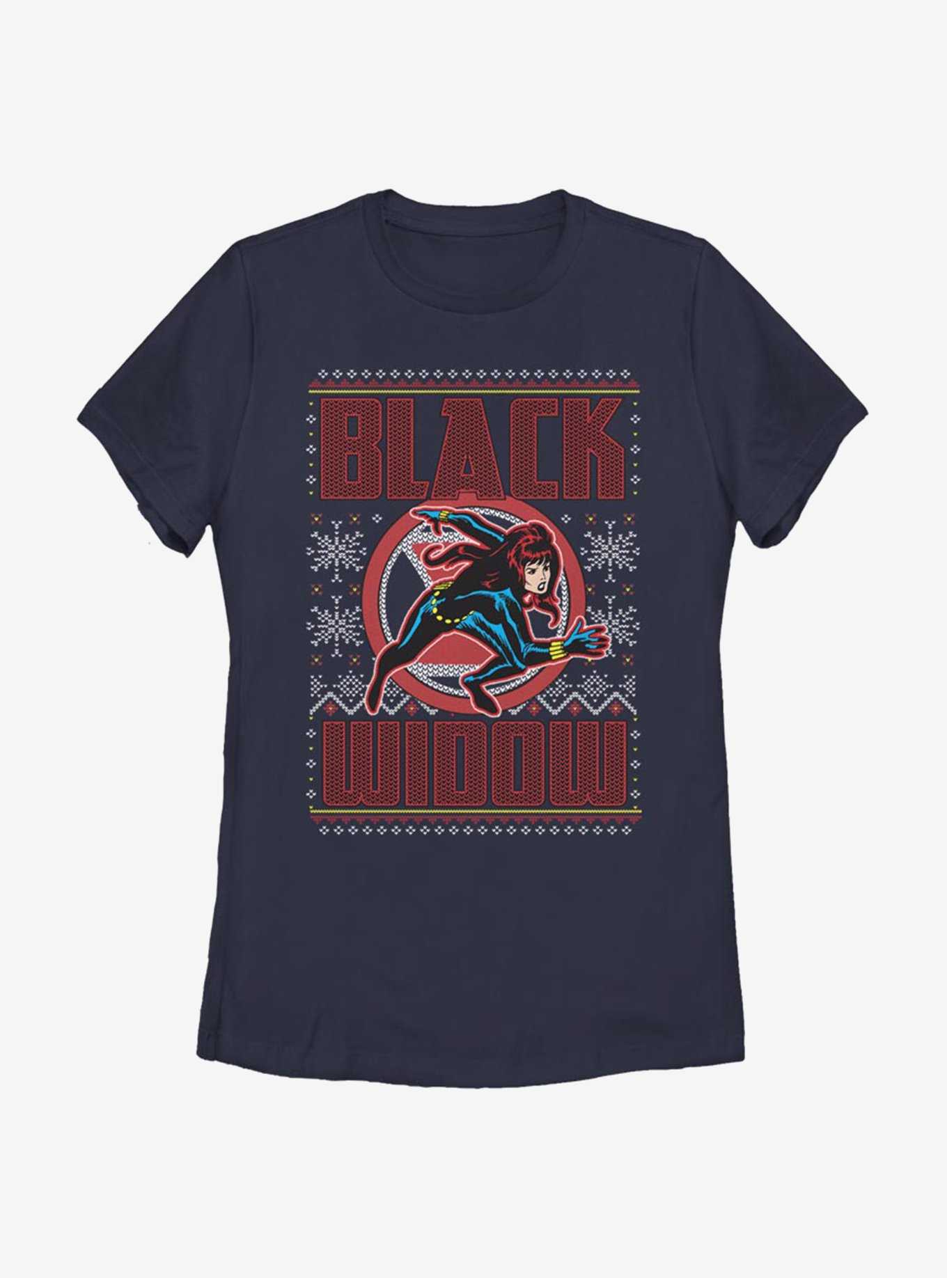 Marvel Black Widow Christmas Pattern Womens T-Shirt, , hi-res