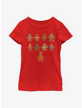 Marvel Avengers Lined Up Cookies Youth Girls T-Shirt, , hi-res