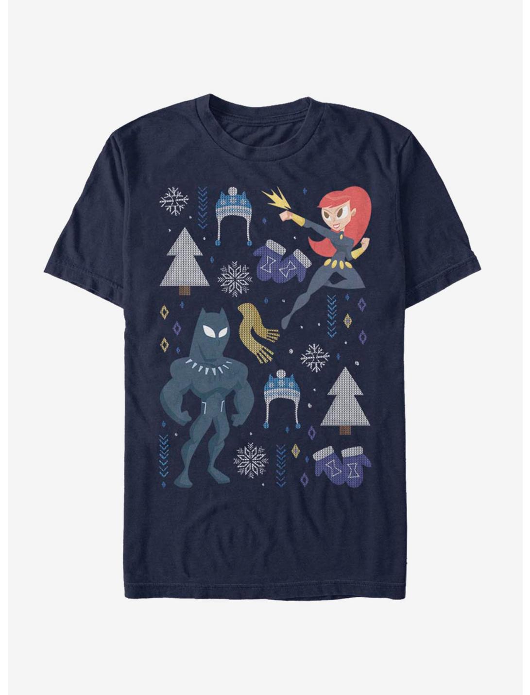 Marvel Black Panther Christmas Icons T-Shirt, NAVY, hi-res