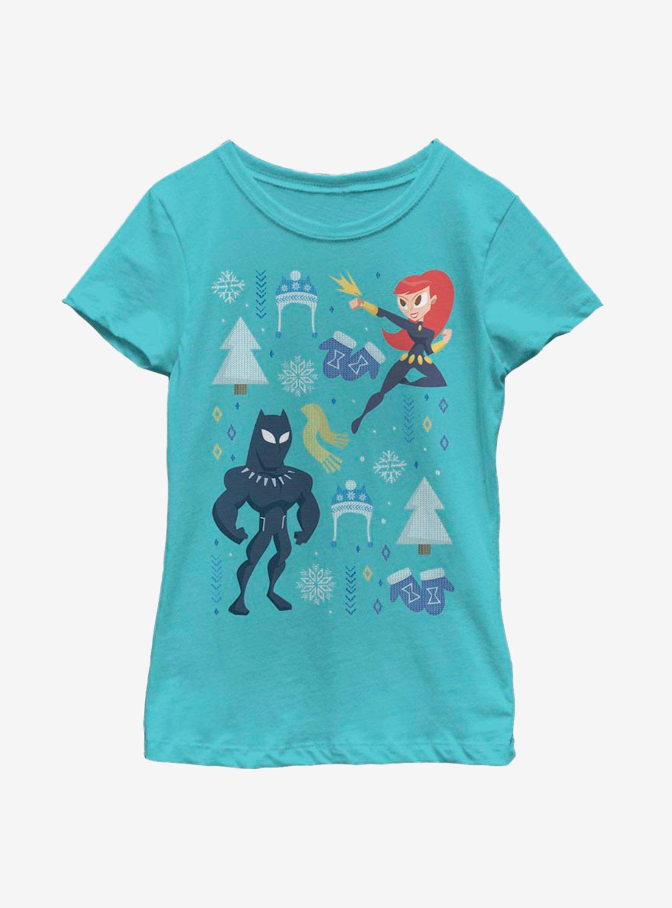 Marvel Black Panther Christmas Icons Youth Girls T-Shirt, , hi-res