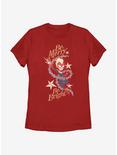 Marvel Captain Marvel Be Merry Be Bright Womens T-Shirt, RED, hi-res