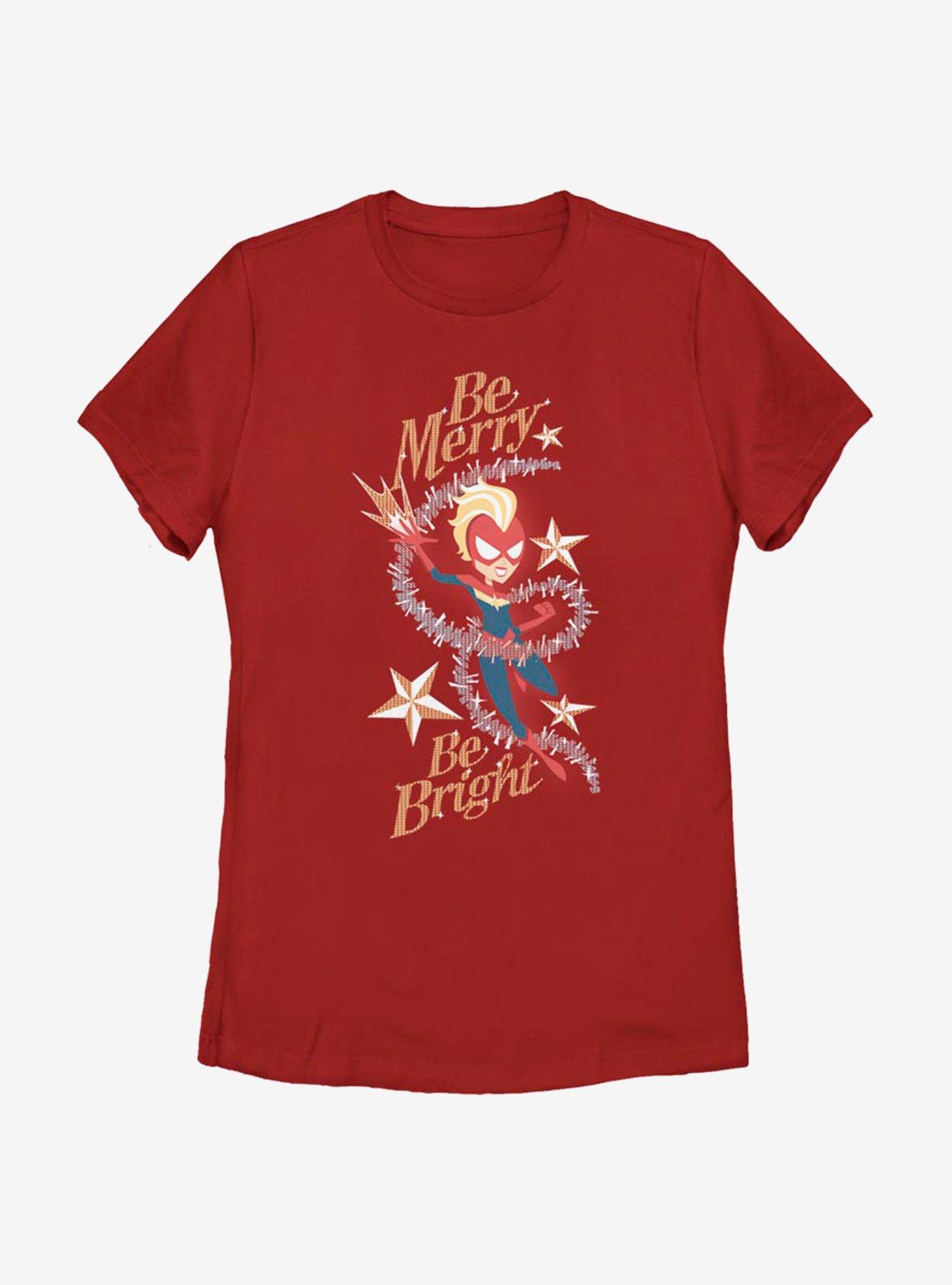 Marvel Captain Marvel Be Merry Be Bright Womens T-Shirt, , hi-res