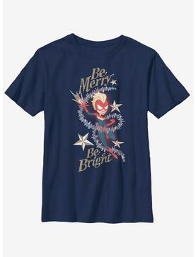 Marvel Captain Marvel Be Merry Be Bright Youth T-Shirt, , hi-res