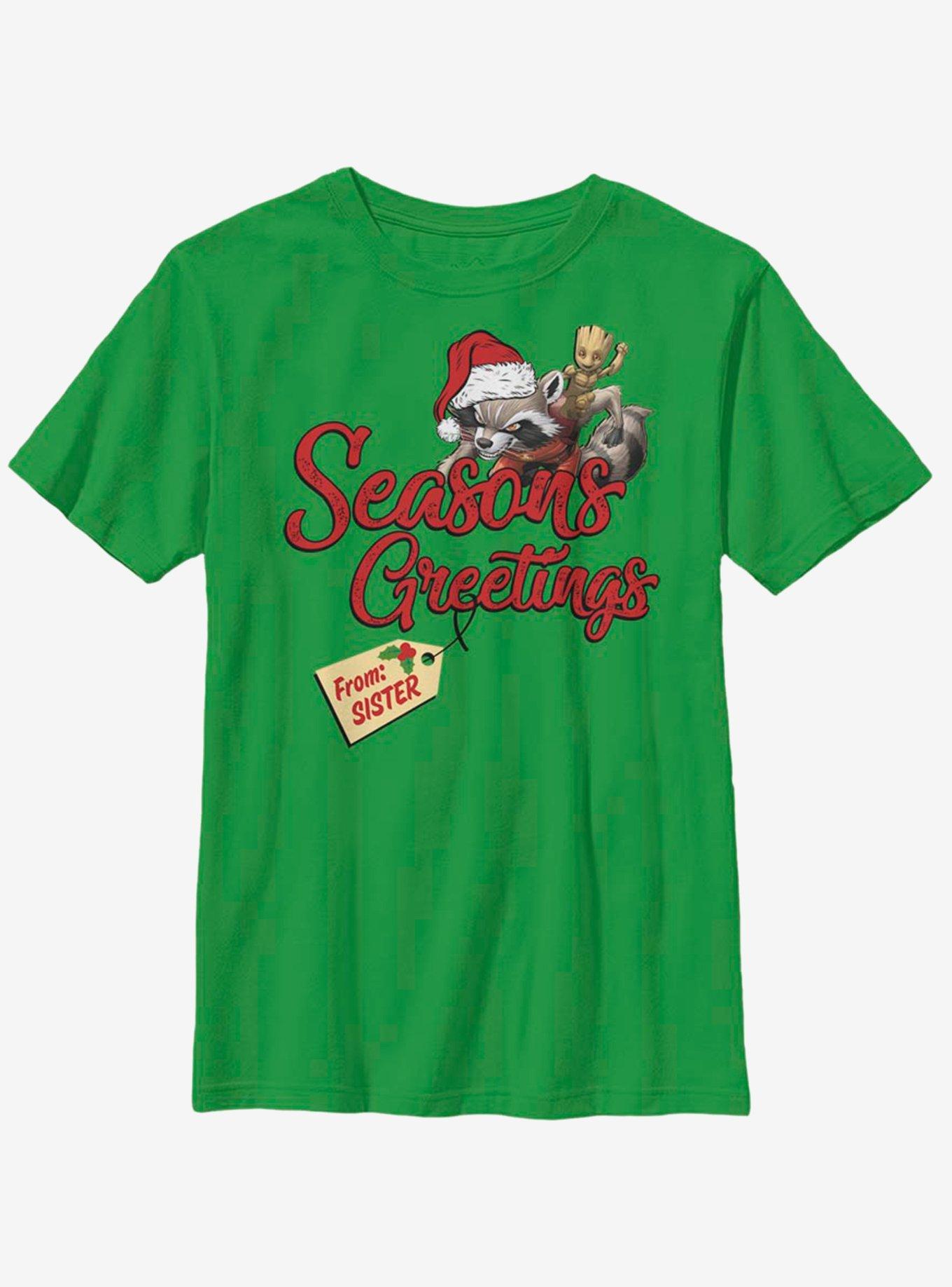 Marvel Guardians Of The Galaxy Rocket Greetings Sister Youth T-Shirt, , hi-res