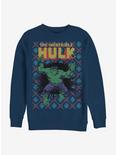 Plus Size Marvel Hulk Smash Christmas Pattern Sweatshirt, NAVY, hi-res