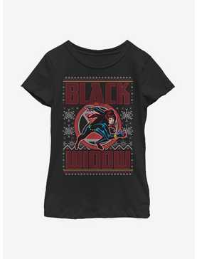Marvel Black Widow Christmas Pattern Youth Girls T-Shirt, , hi-res
