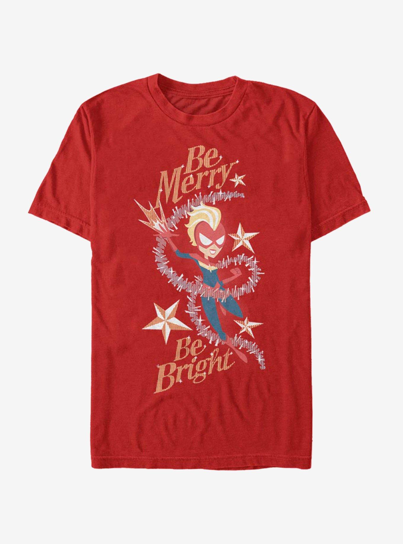 Marvel Captain Marvel Be Merry Be Bright T-Shirt, , hi-res