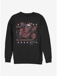 Marvel Deadpool Christmas Killer Christmas Pattern Sweatshirt, BLACK, hi-res