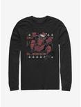 Marvel Deadpool Christmas Killer Christmas Pattern Long-Sleeve T-Shirt, BLACK, hi-res
