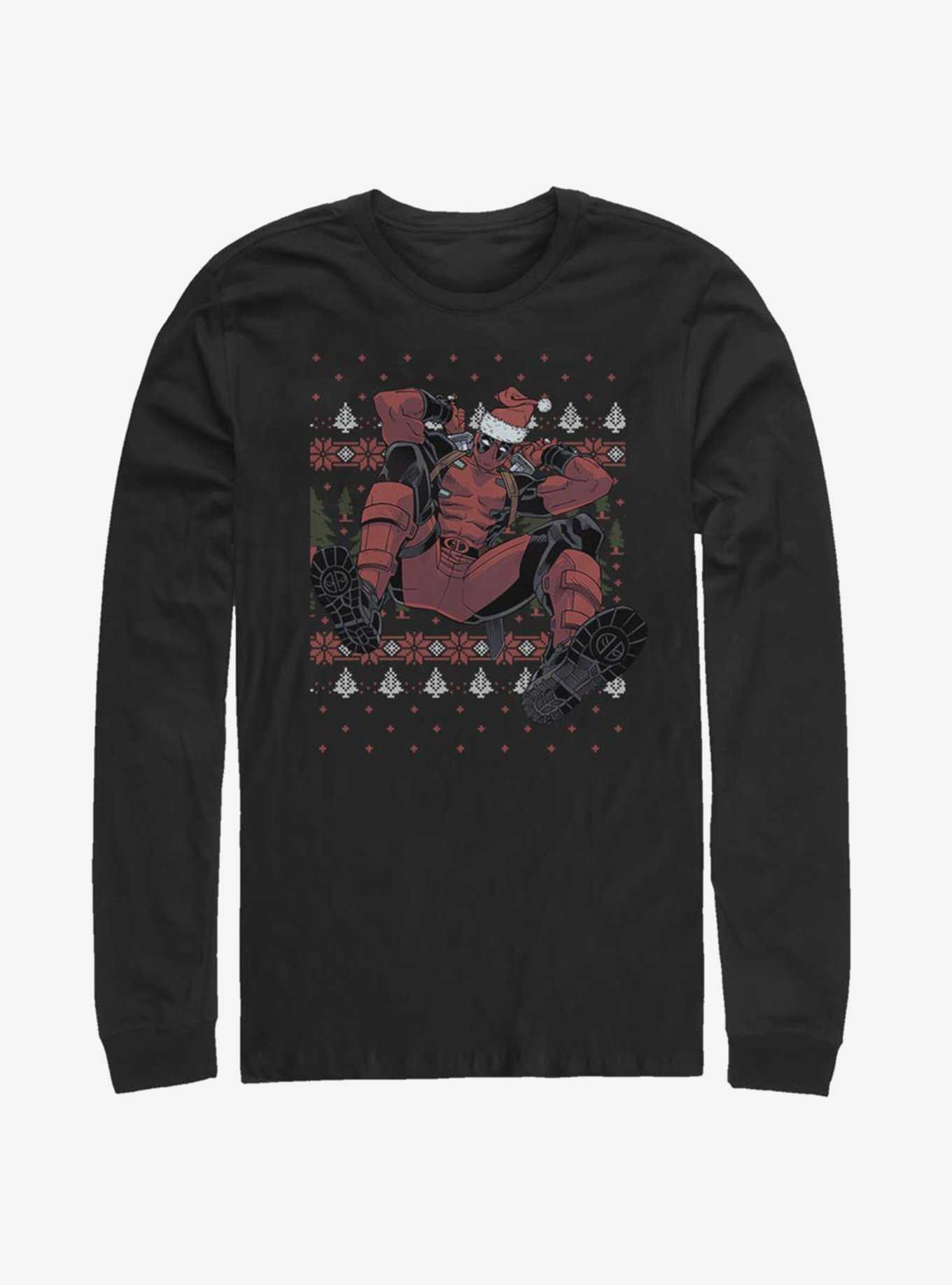 Marvel Deadpool Christmas Killer Christmas Pattern Long-Sleeve T-Shirt, , hi-res