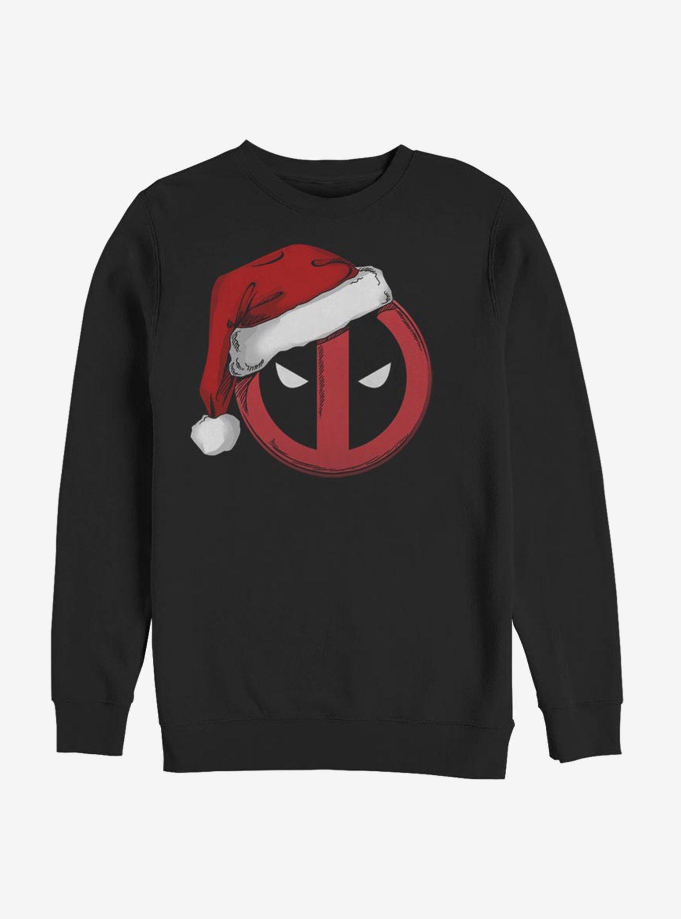 Marvel Deadpool Santa Hat Sweatshirt, BLACK, hi-res