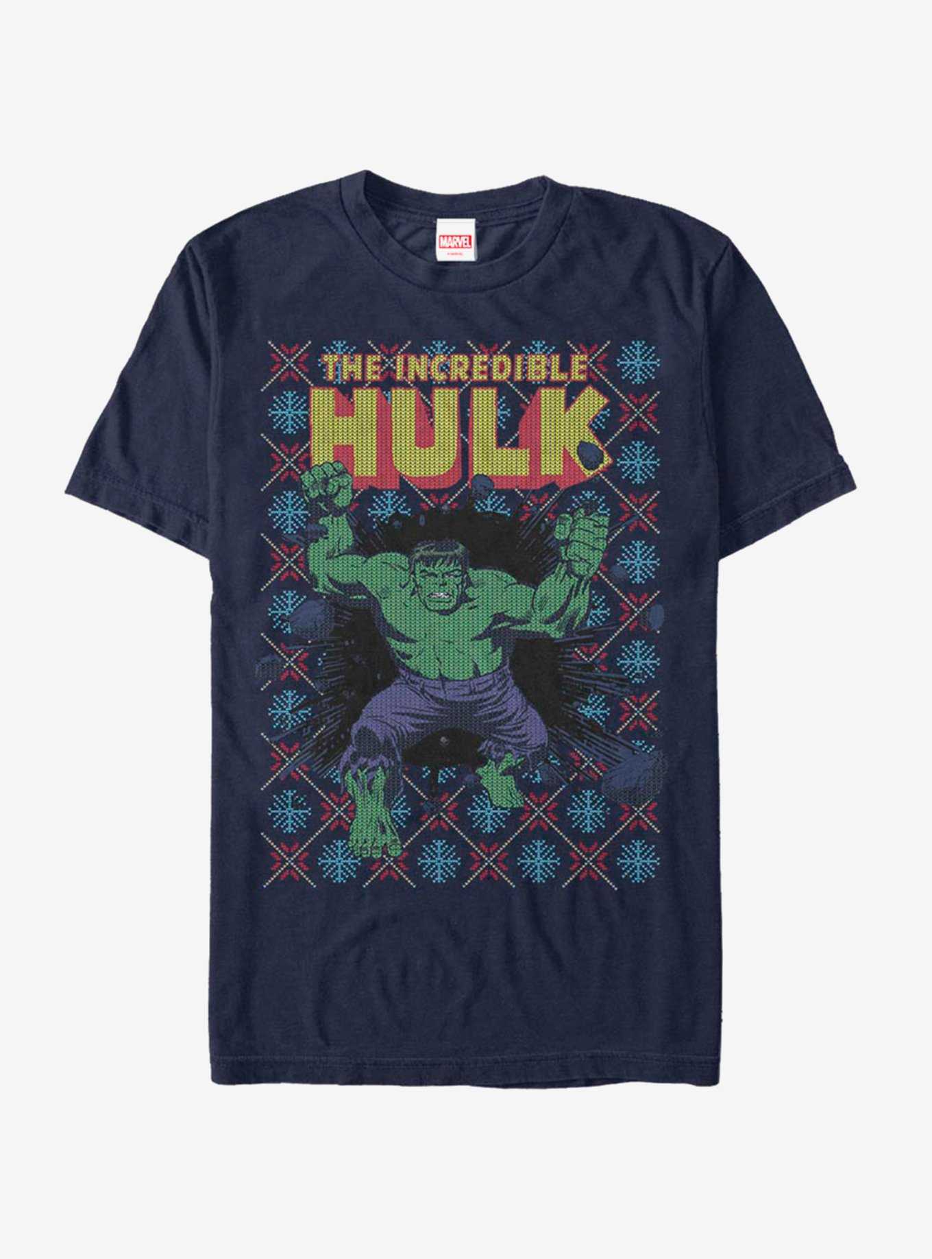 Marvel Hulk Smash Christmas Pattern T-Shirt, , hi-res