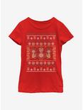 Marvel Iron Man Pixel Christmas Pattern Youth Girls T-Shirt, RED, hi-res