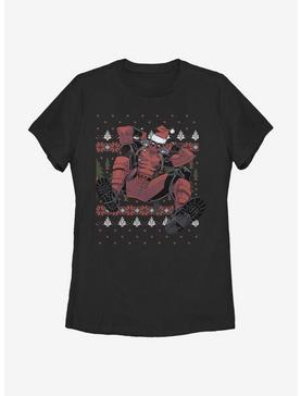 Plus Size Marvel Deadpool Christmas Killer Christmas Pattern Womens T-Shirt, , hi-res