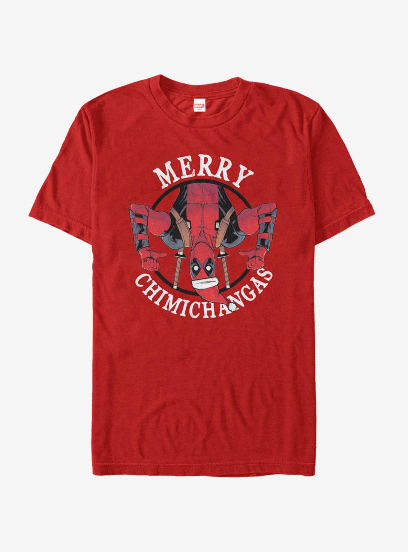 Marvel Deadpool Merry Chimichangas T-Shirt, RED, hi-res