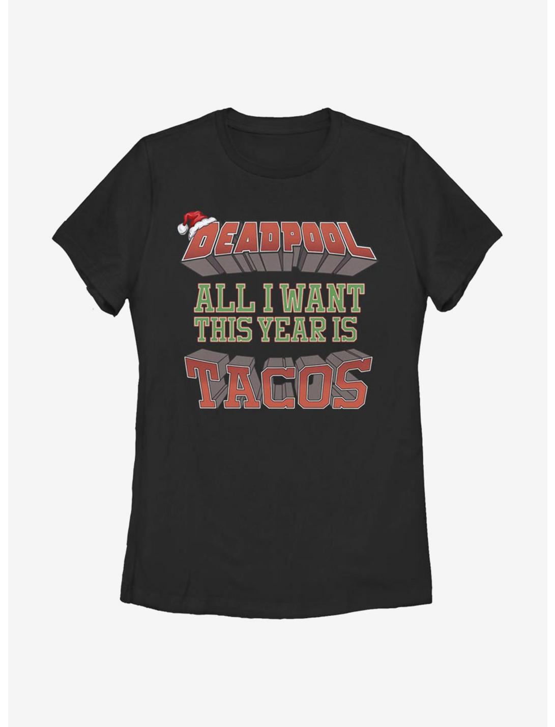 Marvel Deadpool Tacos This Year Womens T-Shirt, BLACK, hi-res