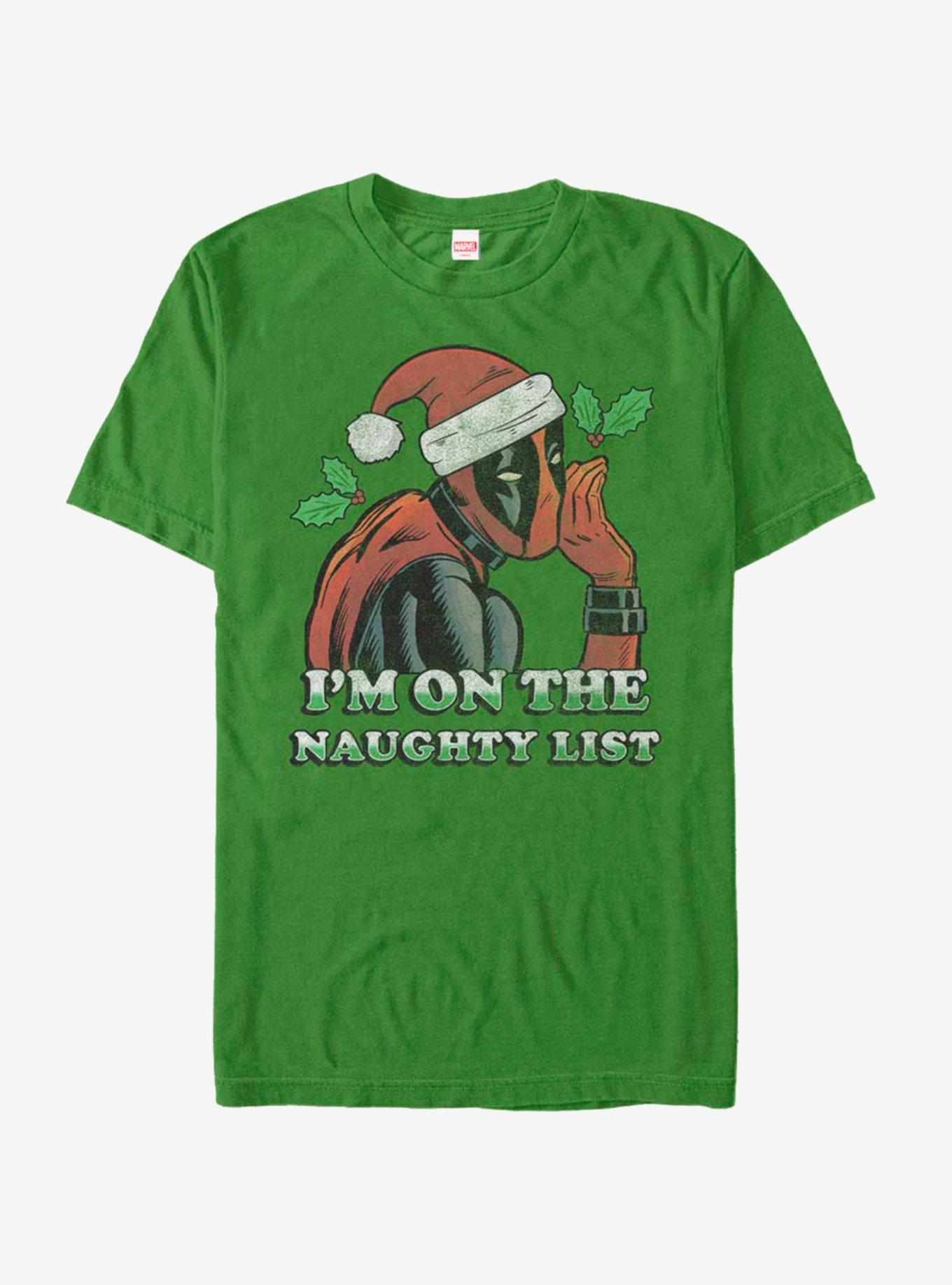 Marvel Deadpool On The Naughty List T-Shirt, , hi-res