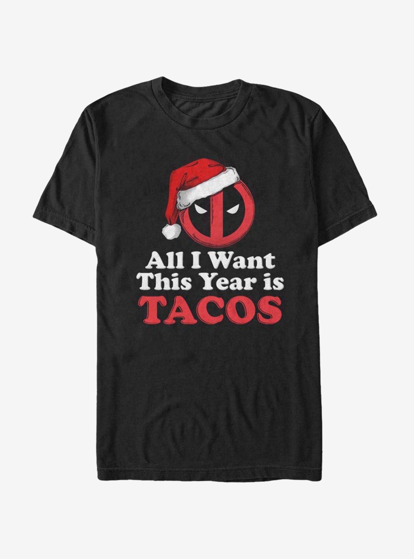 Marvel Deadpool Tacos All I Want T-Shirt, BLACK, hi-res