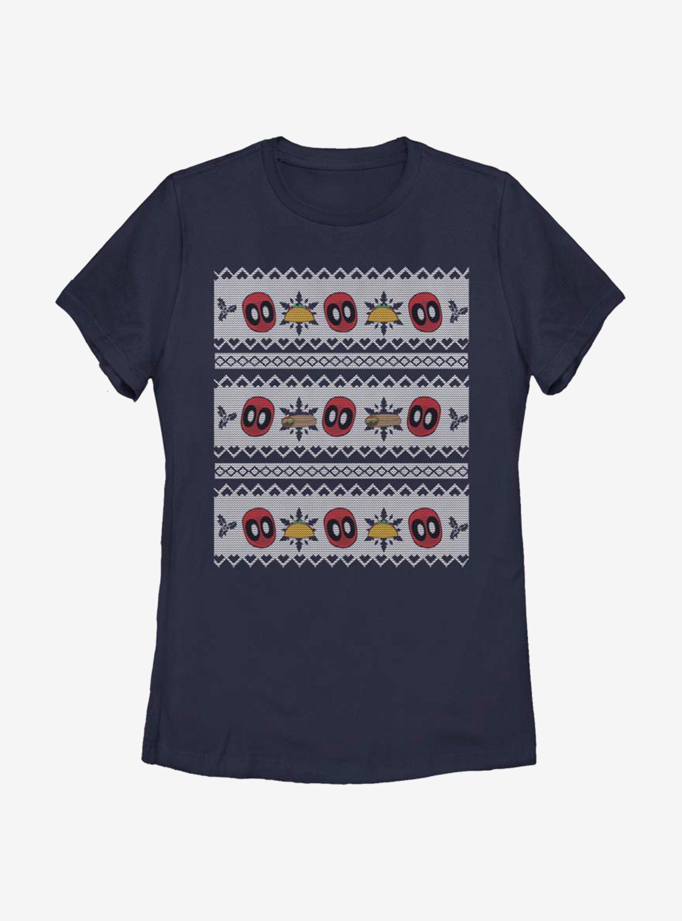 Marvel Deadpool Christmas Pattern Womens T-Shirt, , hi-res
