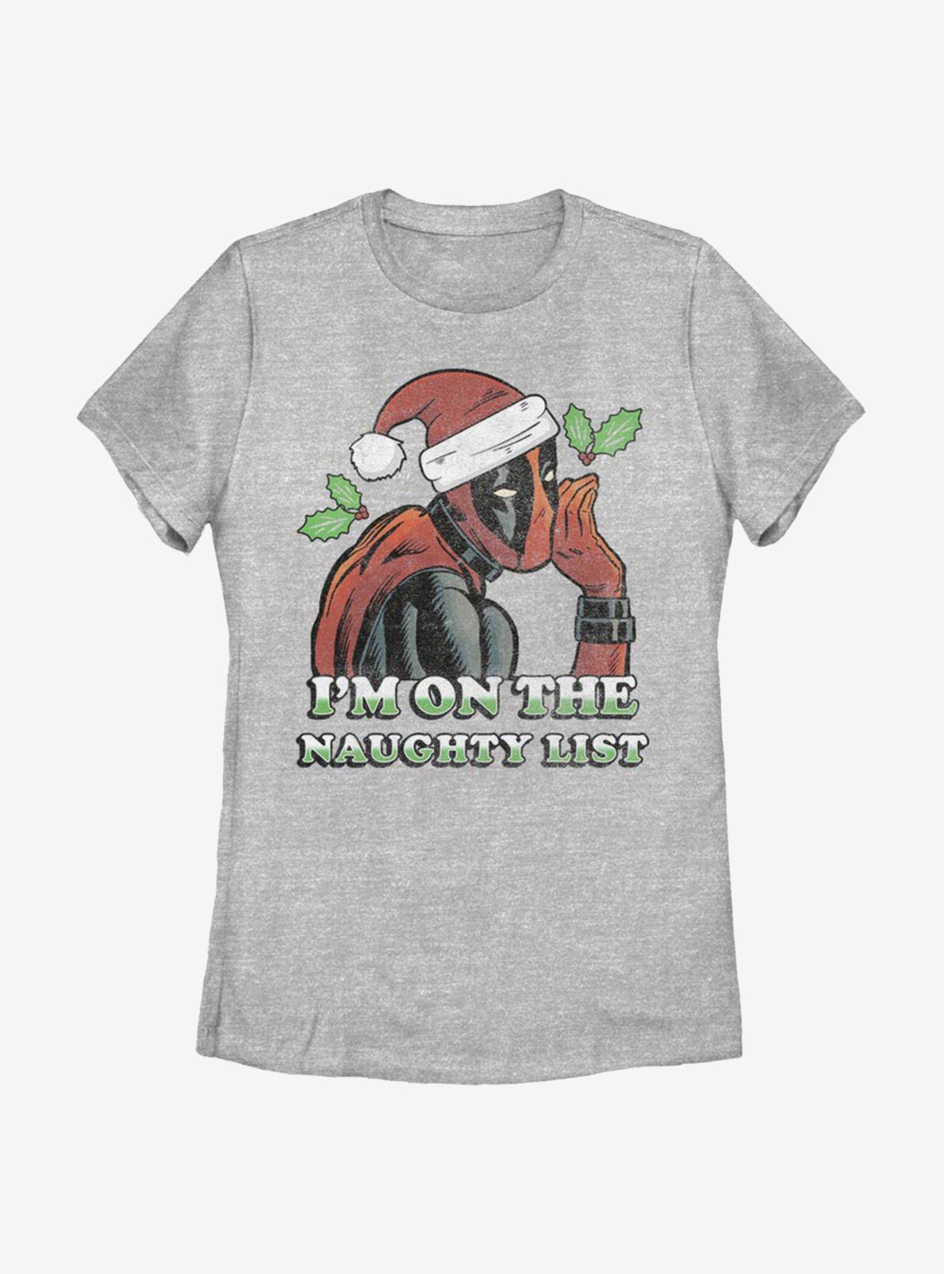 Marvel Deadpool On The Naughty List Womens T-Shirt, , hi-res