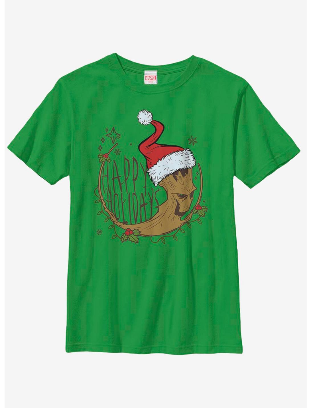 Marvel Guardians Of The Galaxy Groot Christmas Youth T-Shirt, KELLY, hi-res