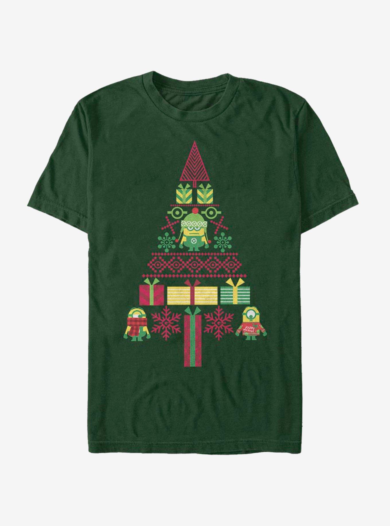 Despicable Me Minions Christmas Tree T-Shirt, FOREST GRN, hi-res