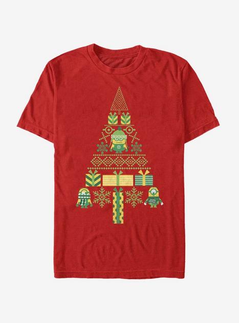 Despicable Me Minions Christmas Tree T-Shirt - RED | BoxLunch