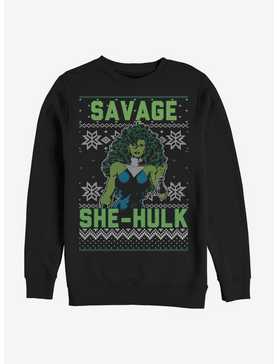 Marvel Hulk She-Hulk Christmas Pattern Sweatshirt, , hi-res