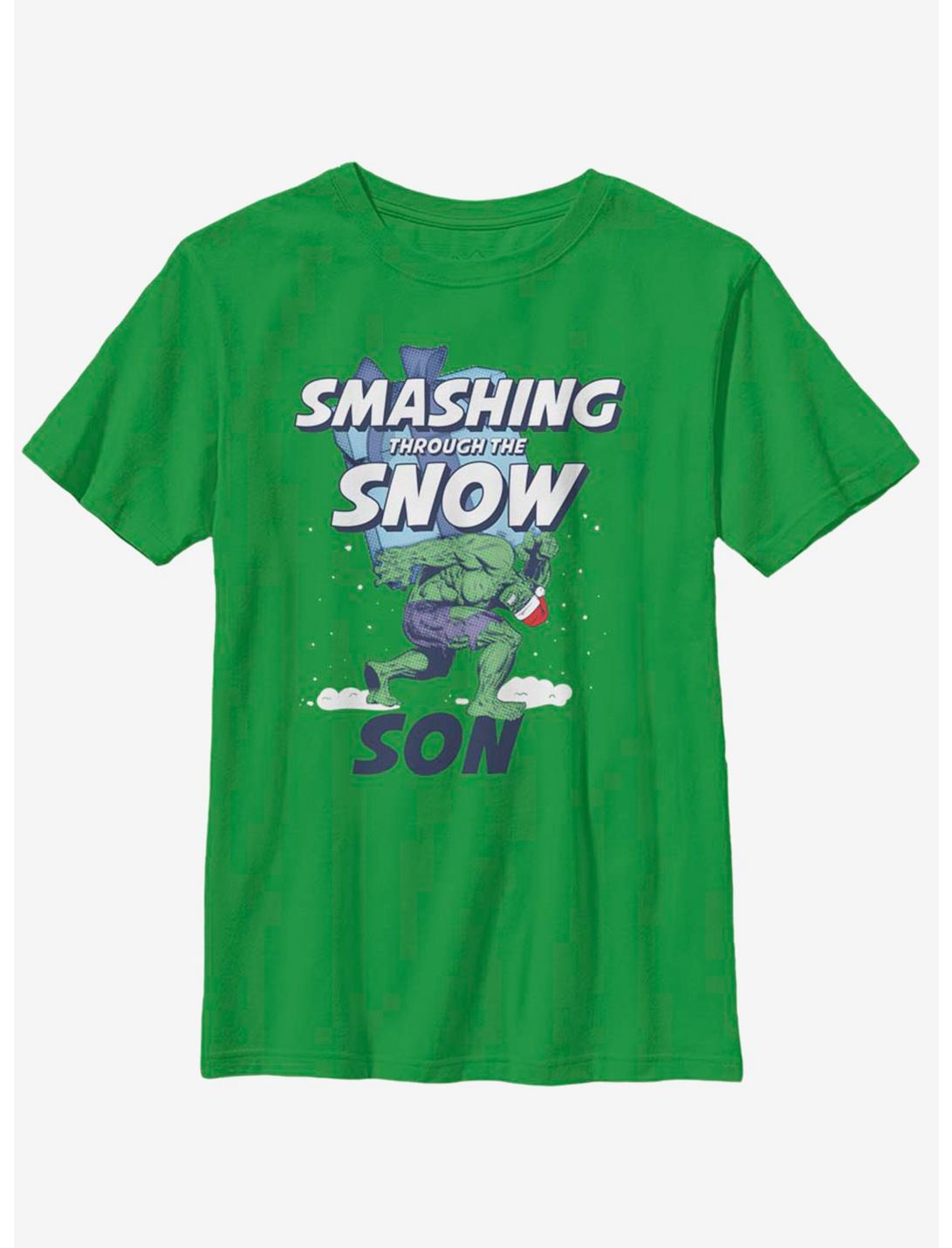 Marvel Hulk Smashing Snow Son Youth T-Shirt, KELLY, hi-res
