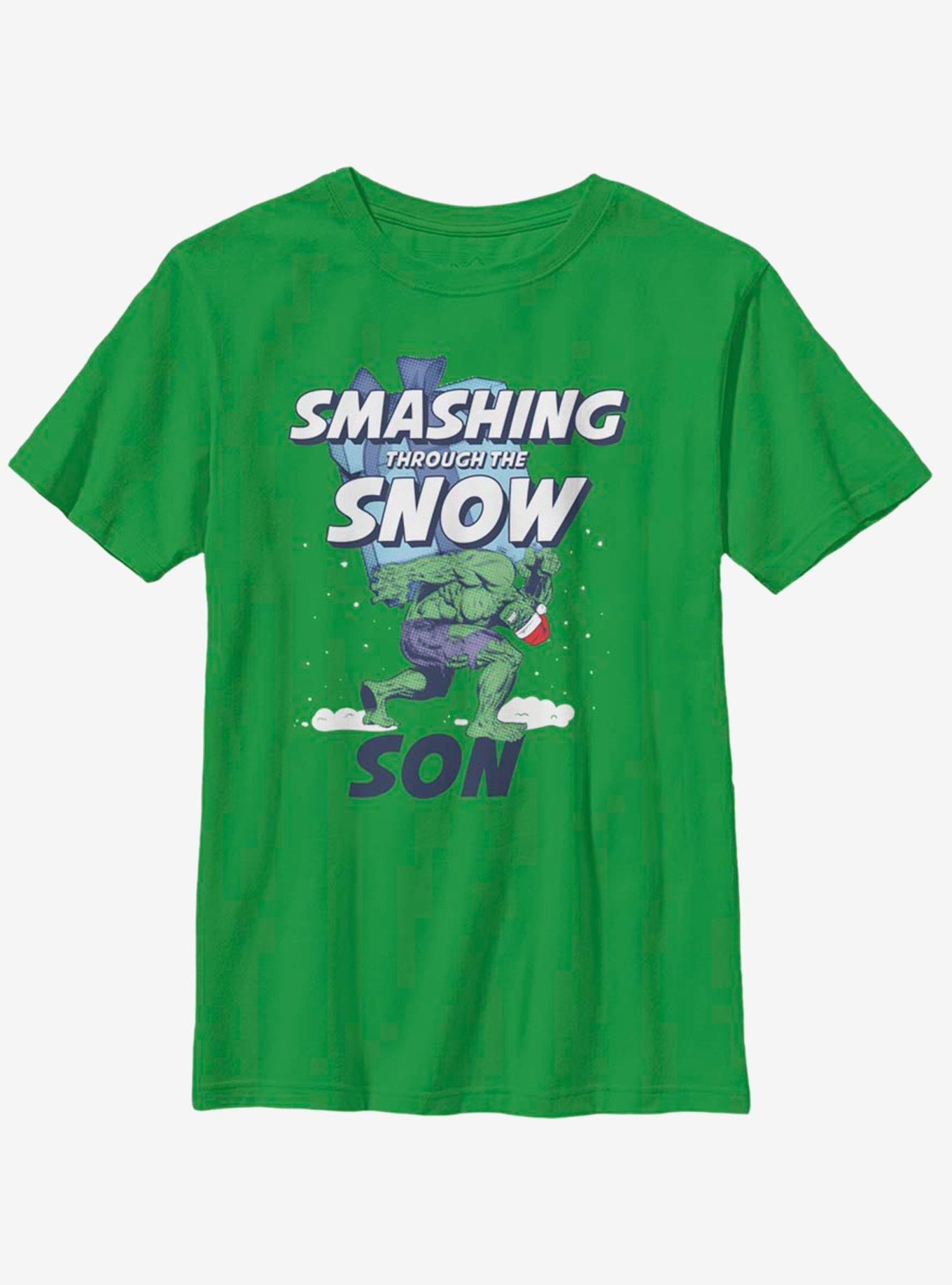 Marvel Hulk Smashing Snow Son Youth T-Shirt, , hi-res
