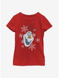 Disney Frozen Olaf Hat Youth Girls T-Shirt, RED, hi-res