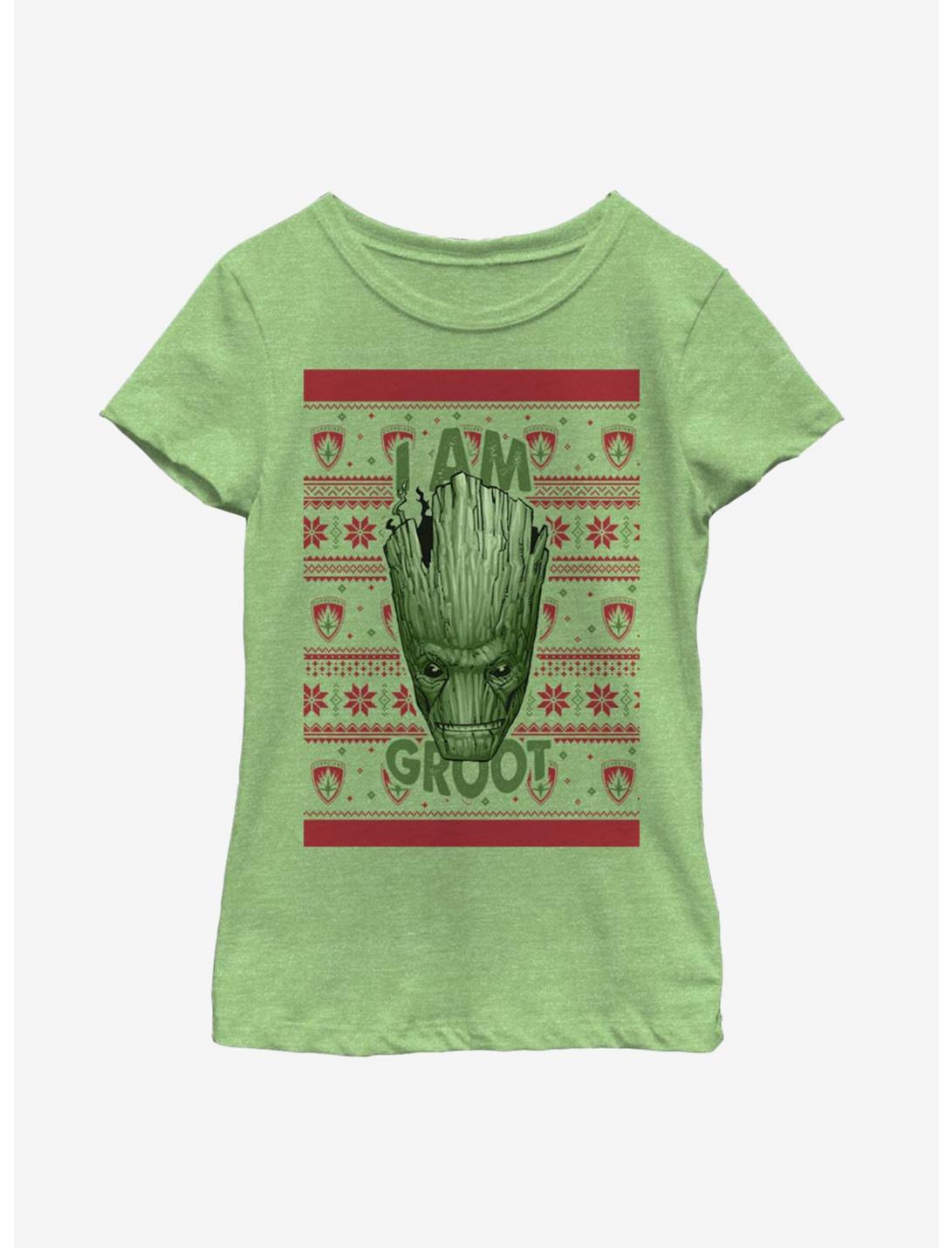 Marvel Guardians Of The Galaxy Groot Christmas Pattern Youth Girls T-Shirt, , hi-res