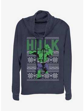 Marvel Hulk Christmas Pattern Cowlneck Long-Sleeve Womens Top, , hi-res