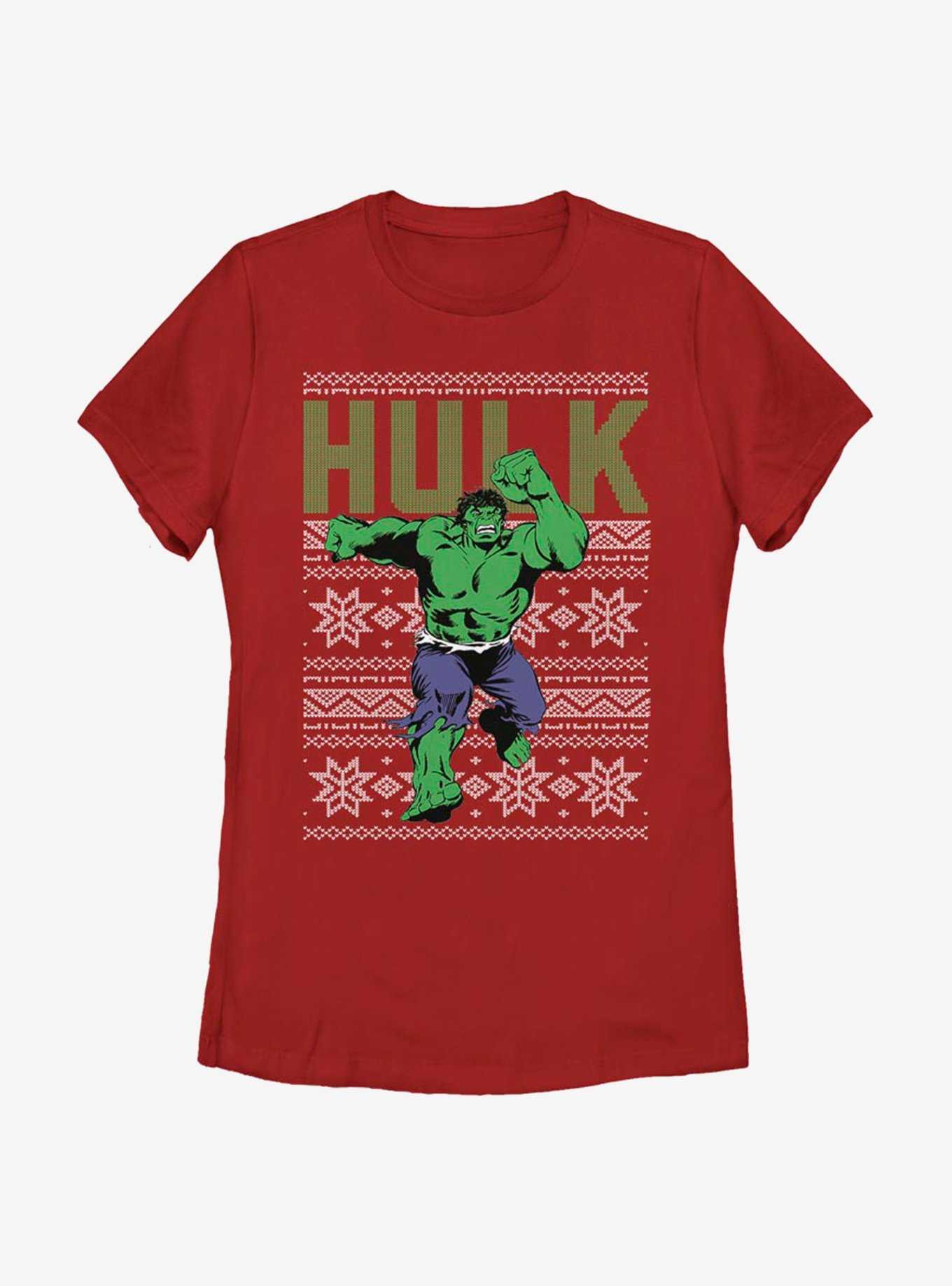 Marvel Hulk Christmas Pattern Womens T-Shirt, , hi-res