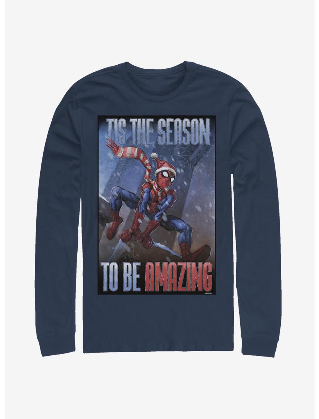 Marvel Spider-Man Amazing Season Spider Long-Sleeve T-Shirt, NAVY, hi-res
