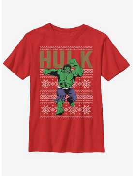 Marvel Hulk Christmas Pattern Youth T-Shirt, , hi-res