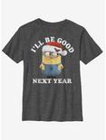 Despicable Me Minions I'll Be Good Youth T-Shirt, CHAR HTR, hi-res