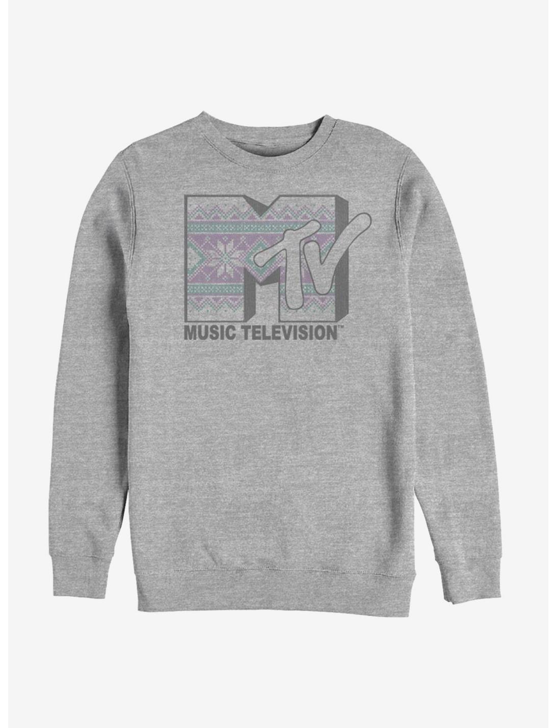 MTV Cross Stitch Logo Sweatshirt, ATH HTR, hi-res