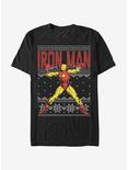 Marvel Iron Man Christmas Pattern T-Shirt, BLACK, hi-res