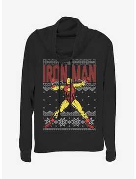 Marvel Iron Man Christmas Pattern Cowlneck Long-Sleeve Womens Top, , hi-res