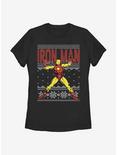 Marvel Iron Man Christmas Pattern Womens T-Shirt, BLACK, hi-res