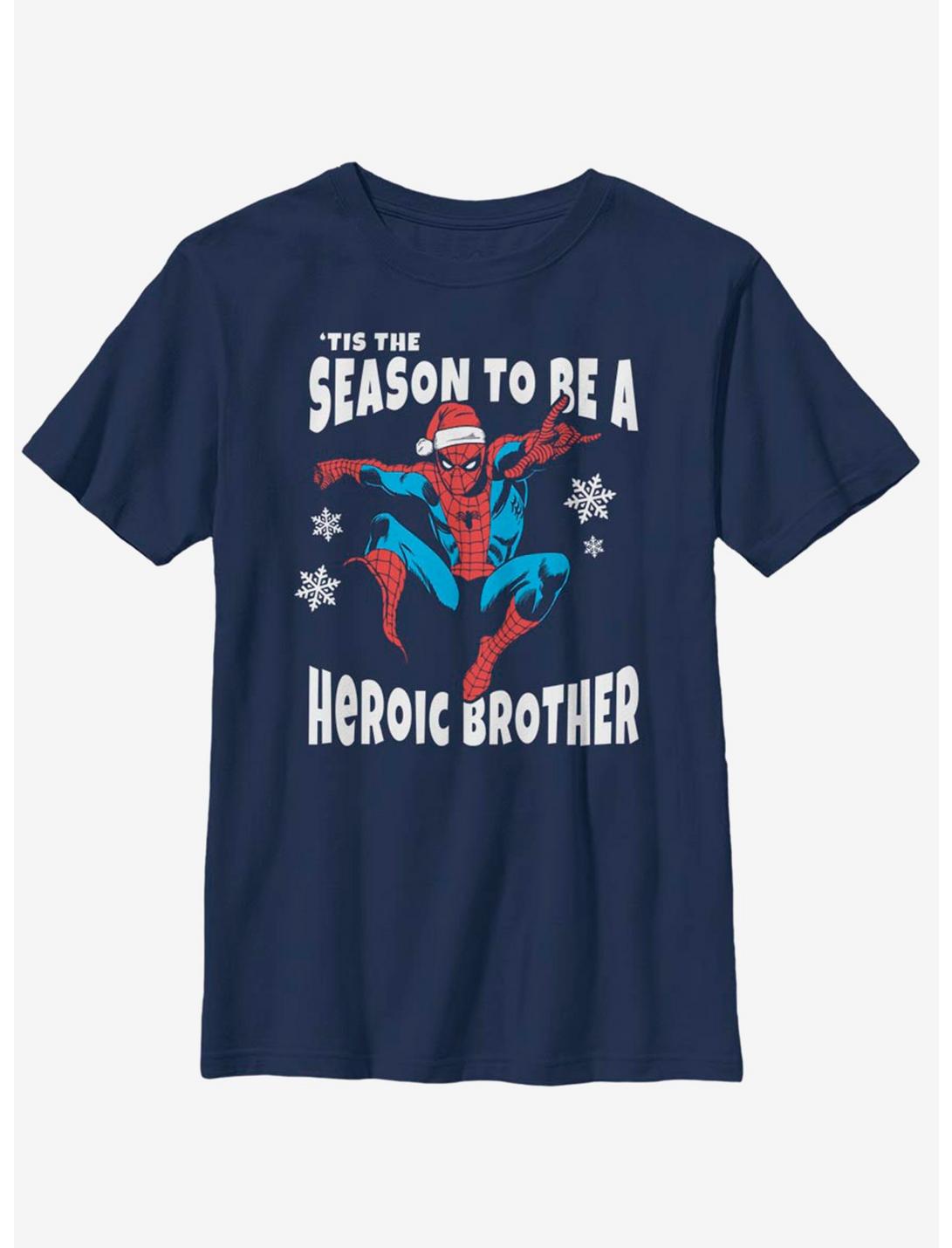 Marvel Spider-Man Heroic Brother Youth T-Shirt, NAVY, hi-res